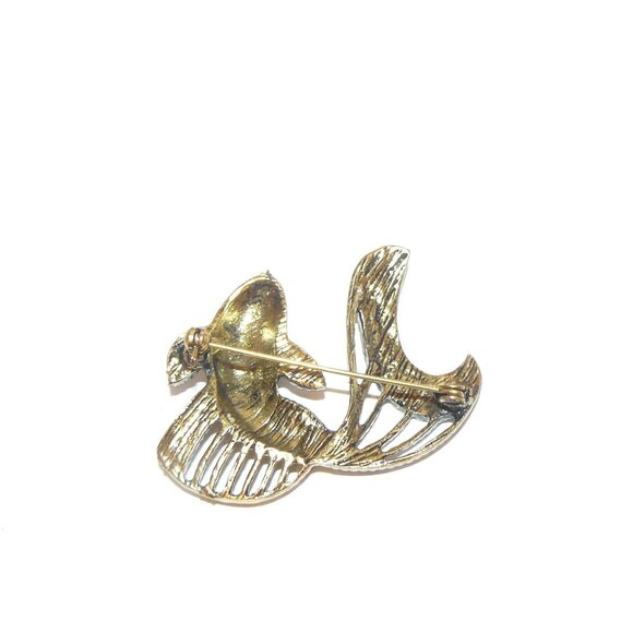 Large Statement Vintage Blue Rhinestone Fish Brooch - Picture 3 of 7